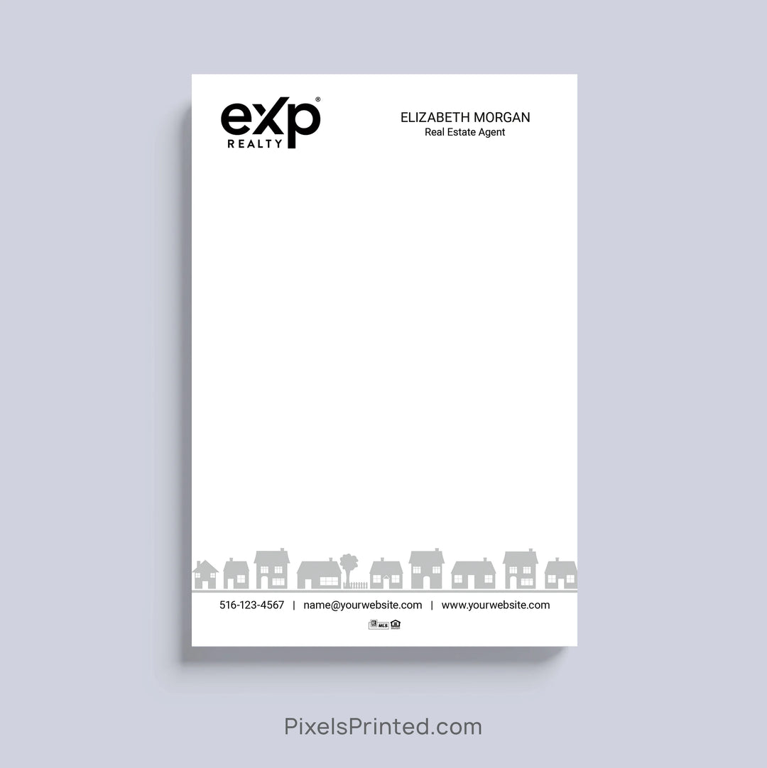 eXp Realty realtor notepad with neighborhood houses design