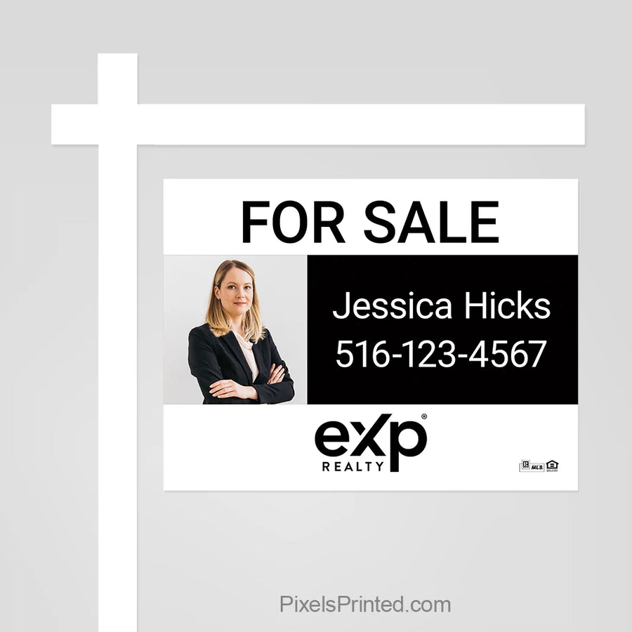 eXp Realty property marketing sign panel that gives agents another opportunity to promote their listing.