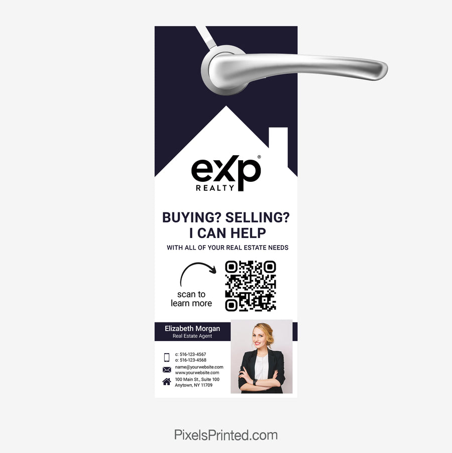 eXp Realty neighborhood marketing door hanger that helps real estate agents connect with homeowners and build local visibility.