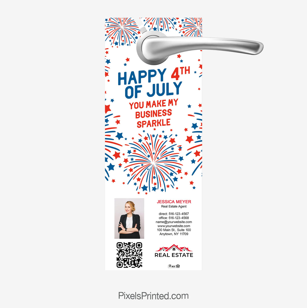 Independent real estate Fourth of July door hangers