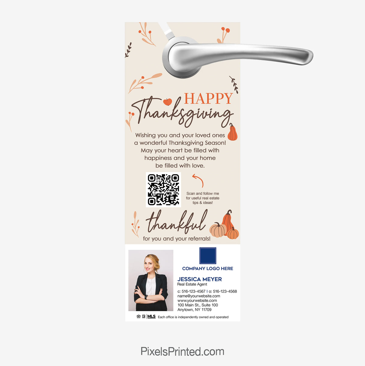 Coldwell Banker Thanksgiving Day door hangers for real estate agents