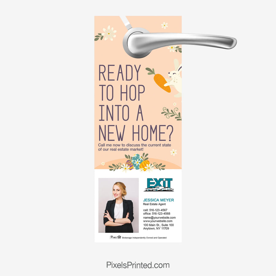 EXIT realty Easter door hangers Hop Into a New Home