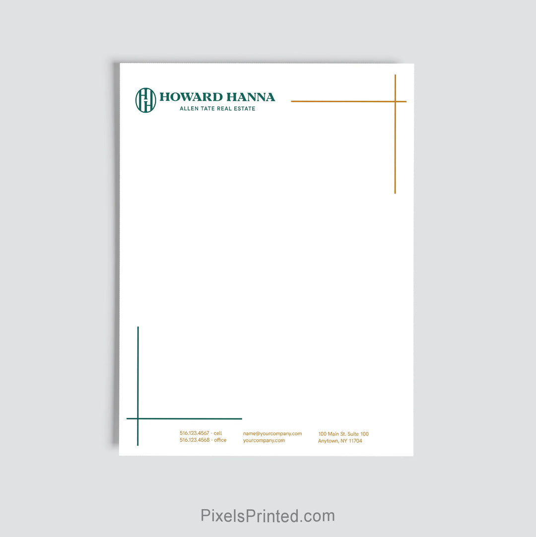 Howard Hanna real estate office letterhead personalized for brokerage use