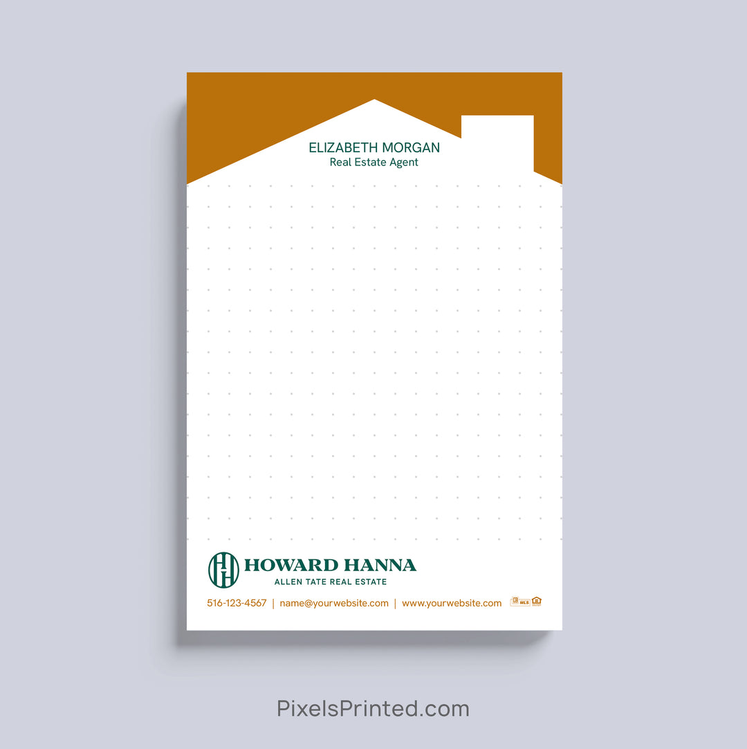 Custom Howard Hanna real estate agent notepad with personalized branding