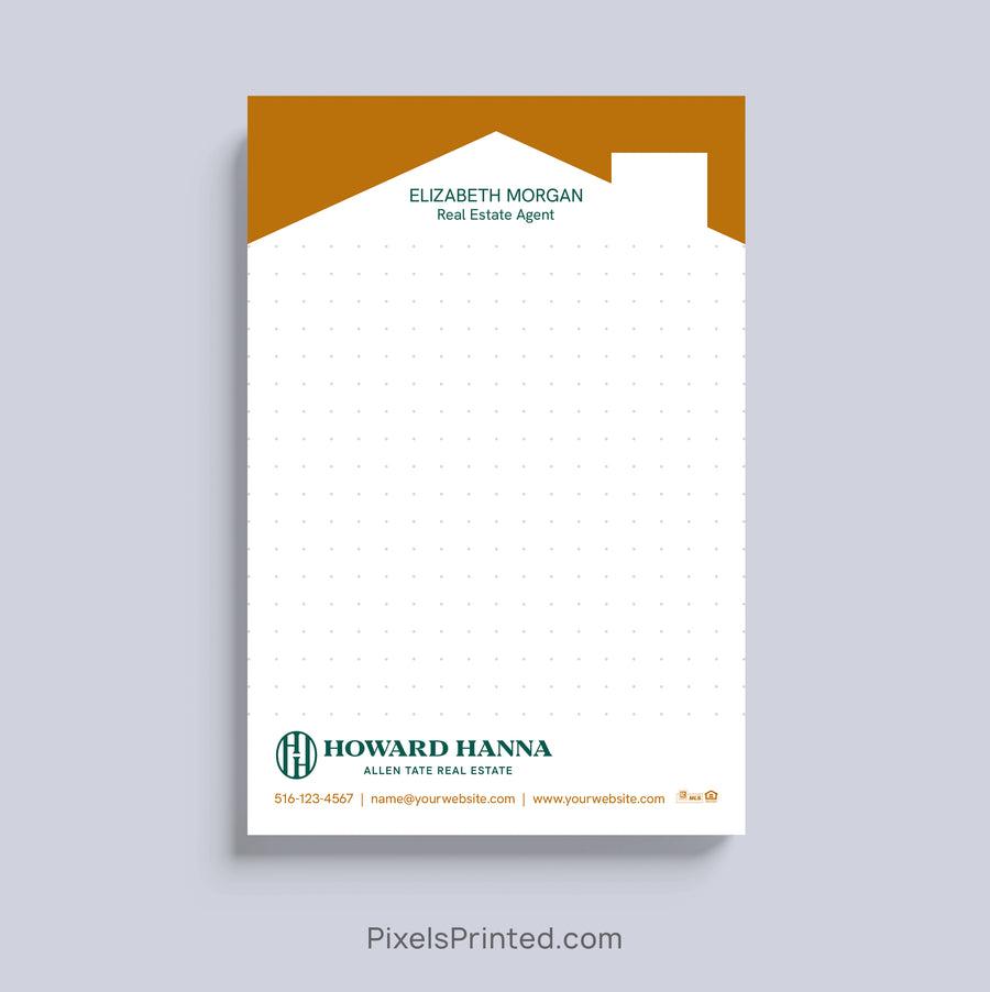 Custom Howard Hanna real estate agent notepad with personalized branding