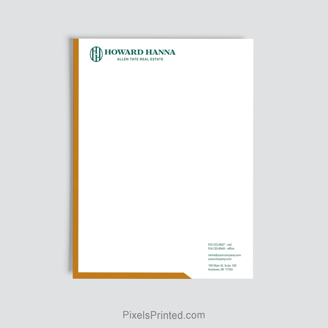 Howard Hanna brokerage letterhead personalized with office information