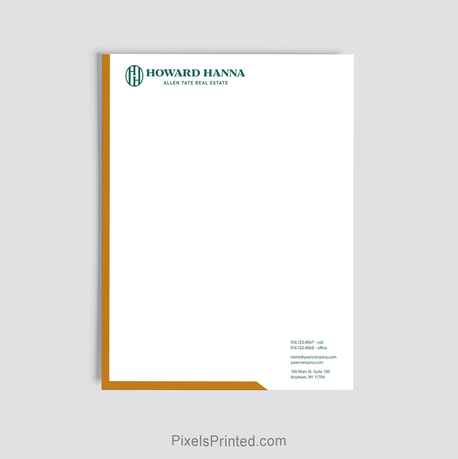 Howard Hanna brokerage letterhead personalized with office information