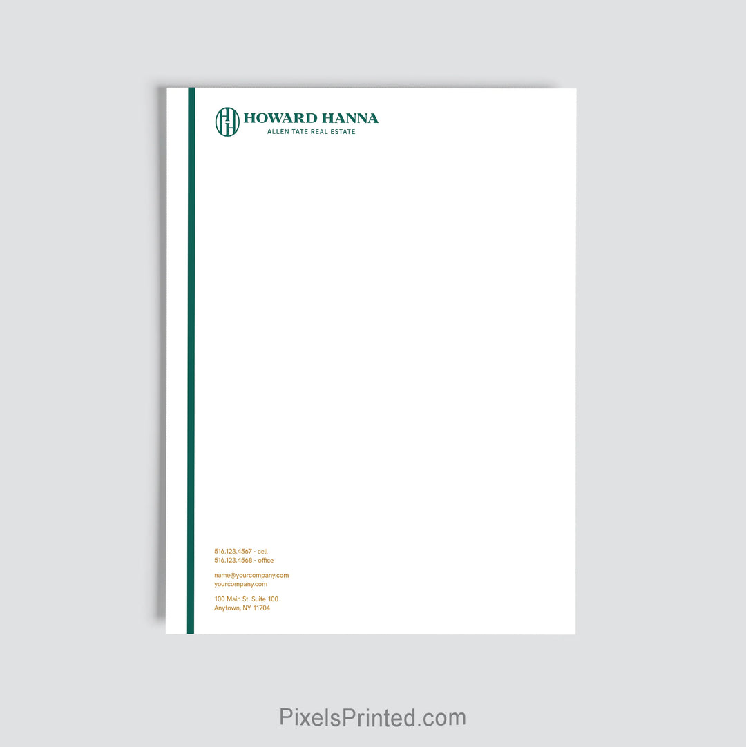 Howard Hanna agent letterhead personalized for real estate office use