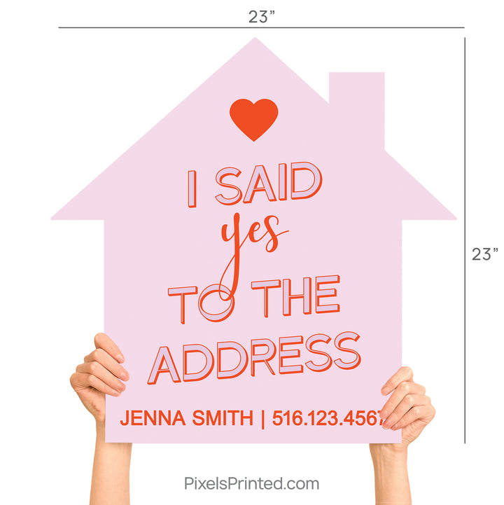 said yes to the address house shaped photo prop