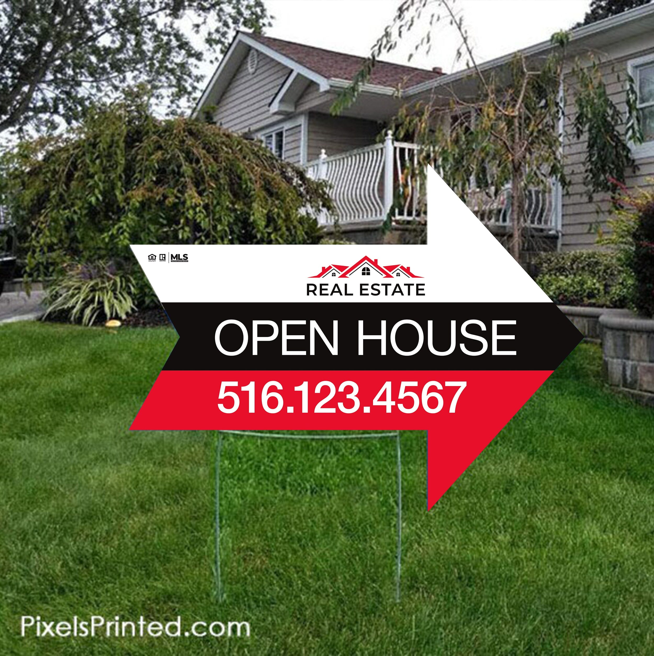 Independent real estate arrow shaped yard signs – PixelsPrinted