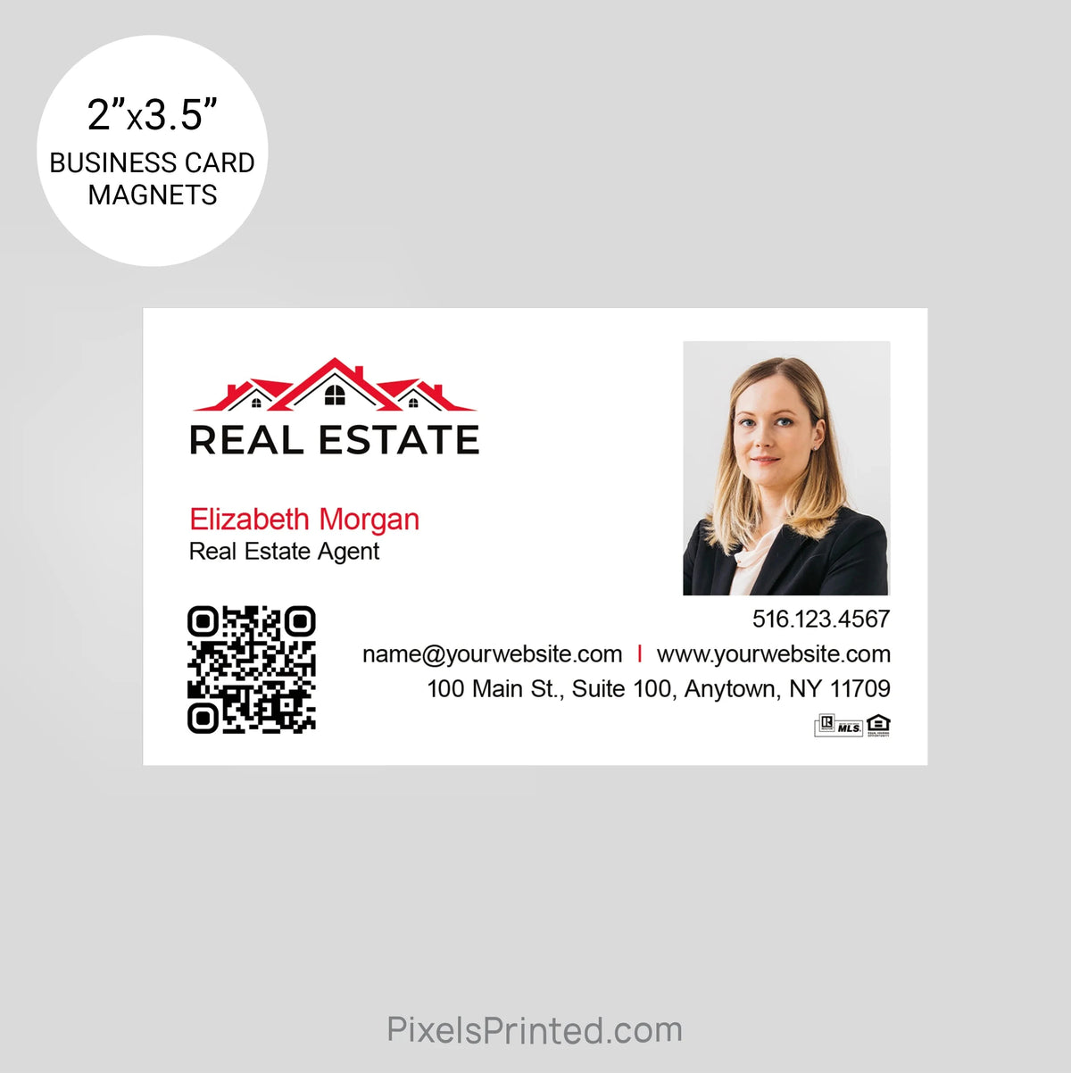 Independent real estate business card magnets PixelsPrinted 