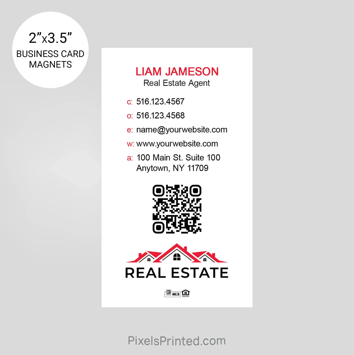 Independent real estate business card magnets PixelsPrinted 