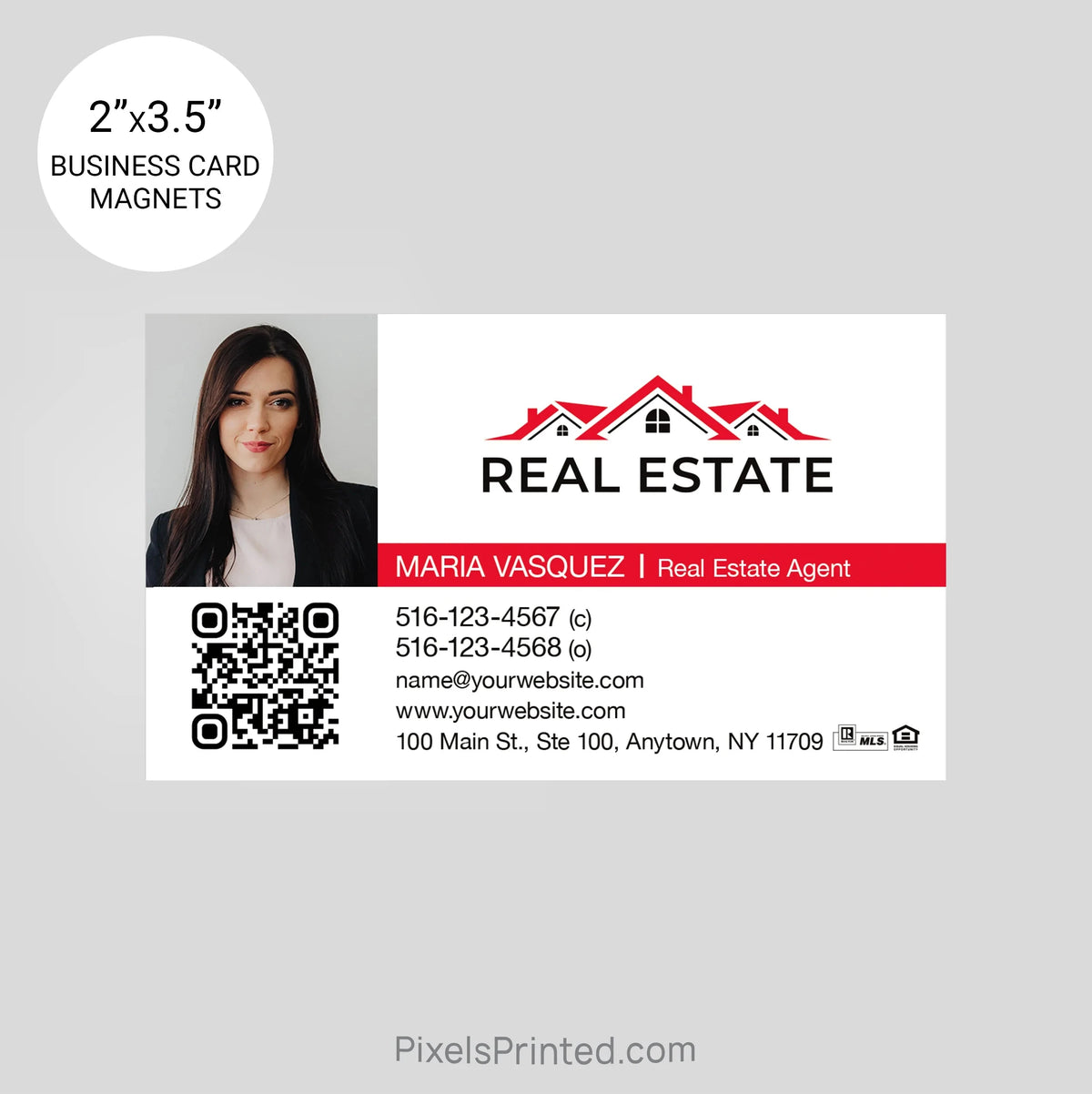 Independent real estate business card magnets PixelsPrinted 