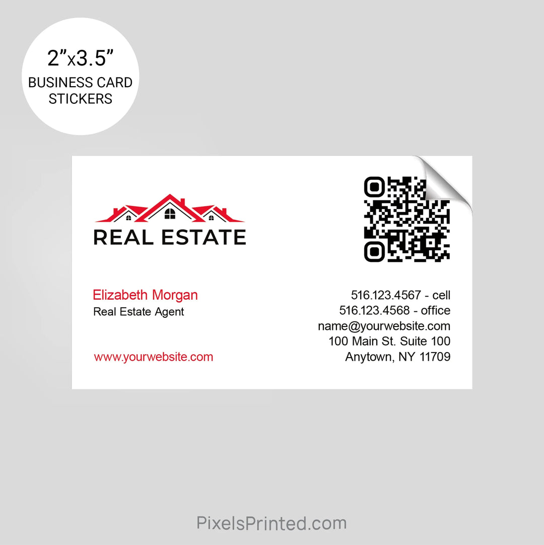 Independent real estate business card stickers PixelsPrinted 