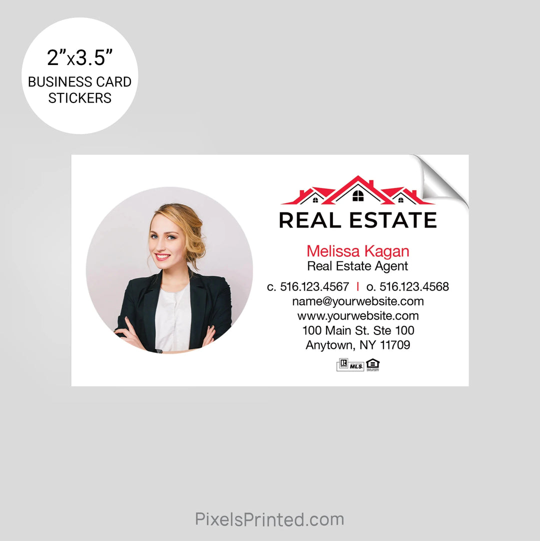 Independent real estate business card stickers PixelsPrinted 
