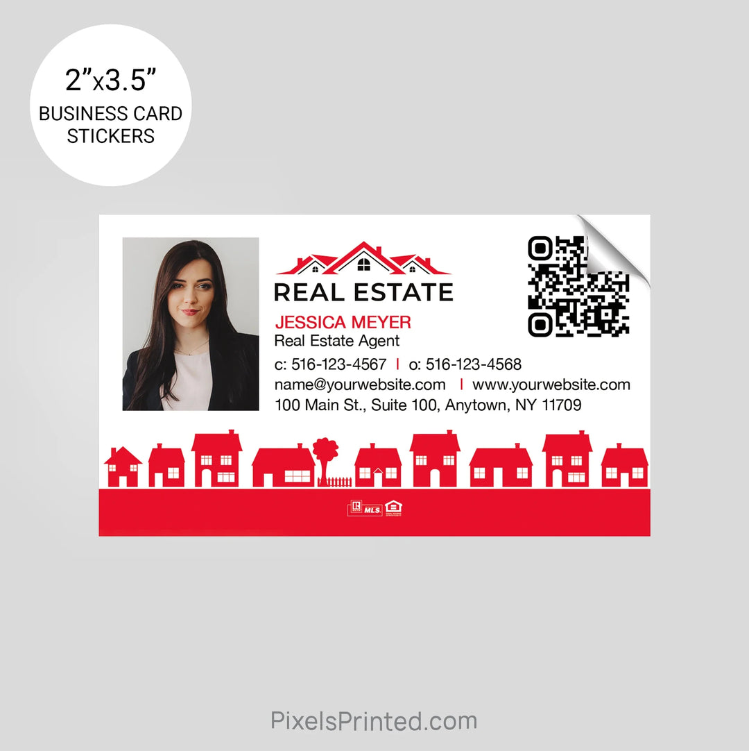 Independent real estate business card stickers PixelsPrinted 