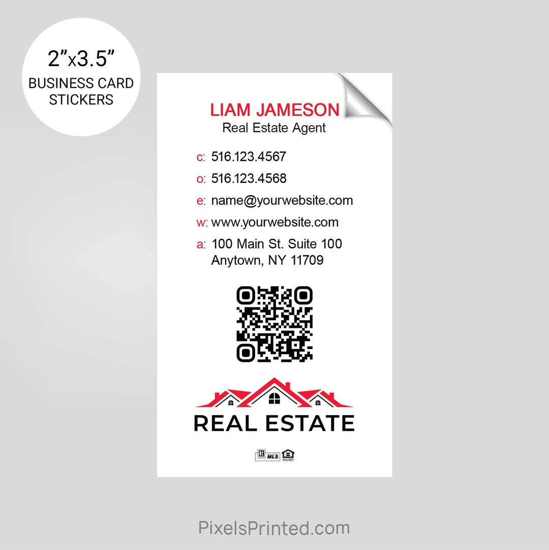 Independent real estate business card stickers PixelsPrinted 