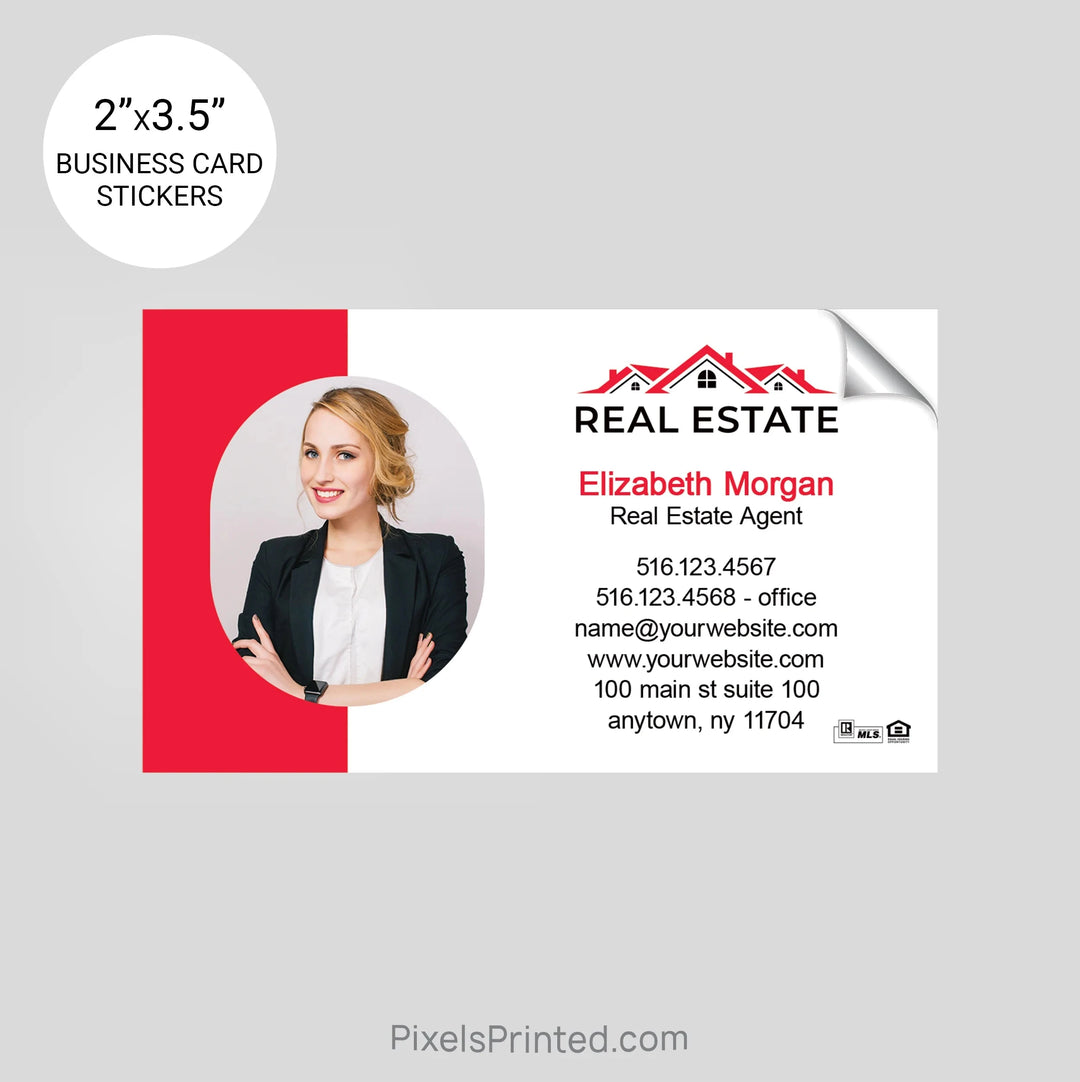 Independent real estate business card stickers PixelsPrinted 