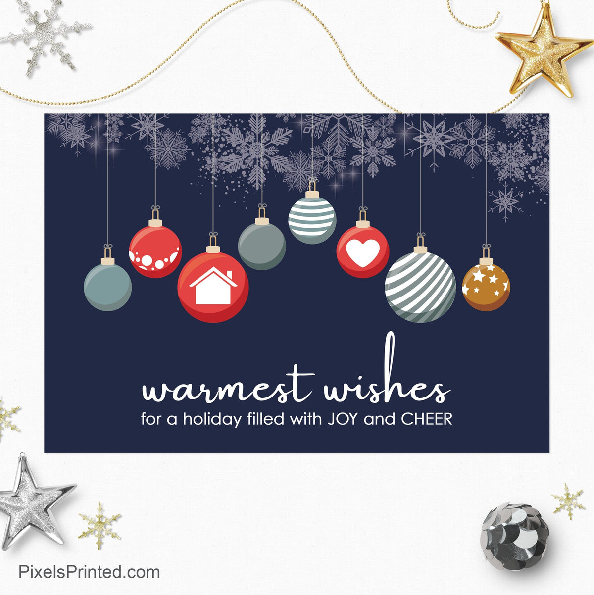 independent real estate Christmas holiday postcards PixelsPrinted 
