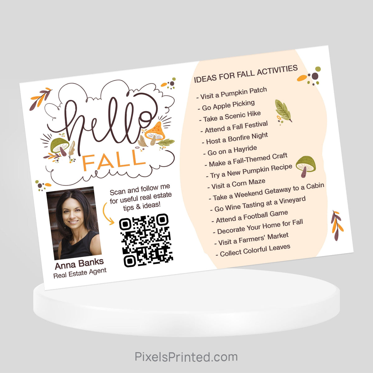 Independent real estate Fall activities postcard PixelsPrinted 
