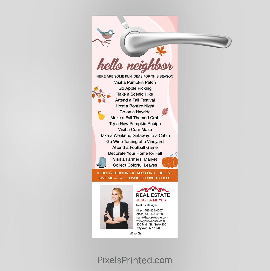 Independent real estate fall autumn door hangers PixelsPrinted 