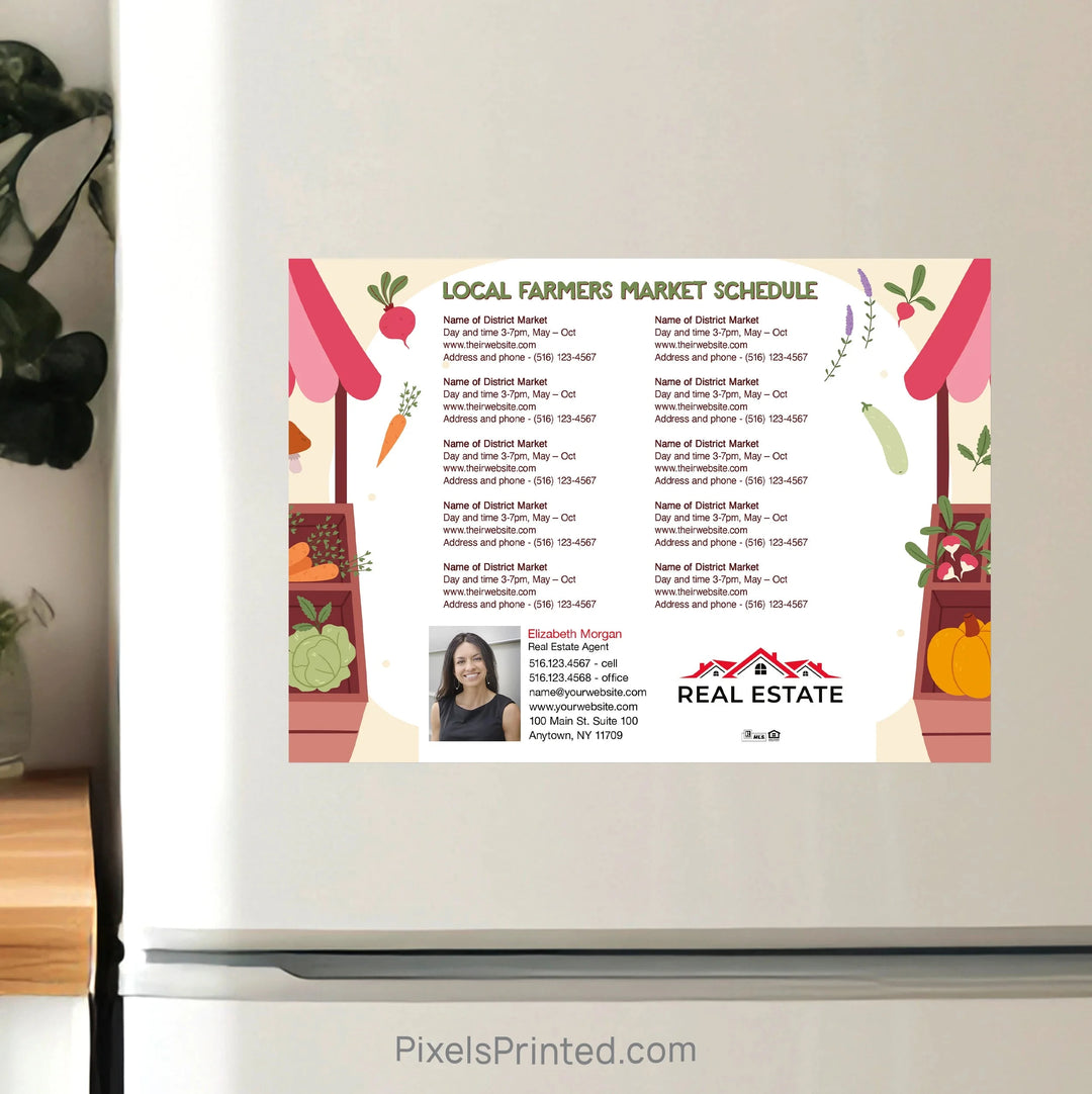 Independent Real Estate Farmers Market Schedule Postcard Magnet postcard magnets PixelsPrinted 