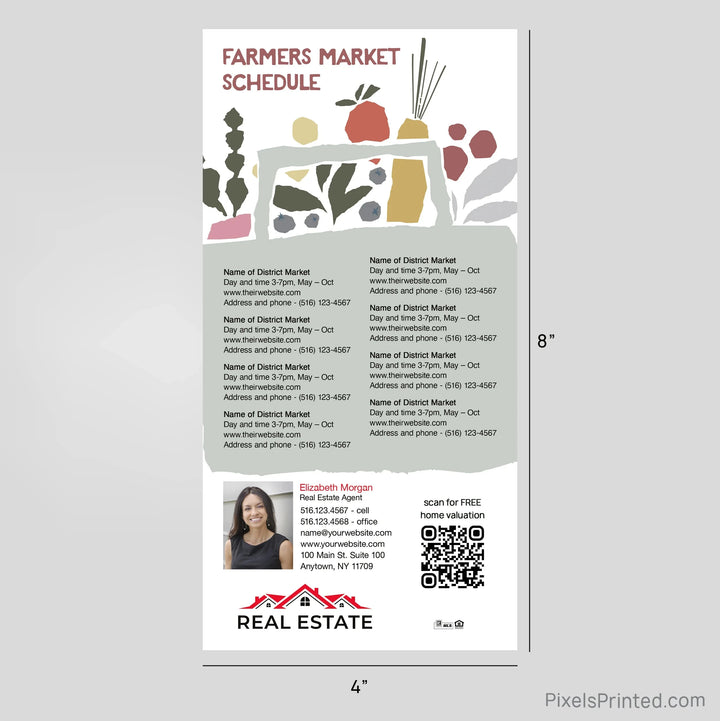 Independent Real Estate Farmers Market Schedule Postcard Magnet postcard magnets PixelsPrinted 