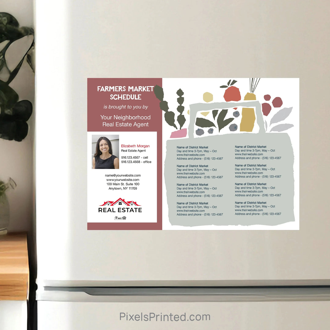 Independent Real Estate Farmers Market Schedule Postcard Magnet postcard magnets PixelsPrinted 