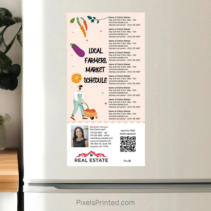 Independent Real Estate Farmers Market Schedule Postcard Magnet postcard magnets PixelsPrinted 