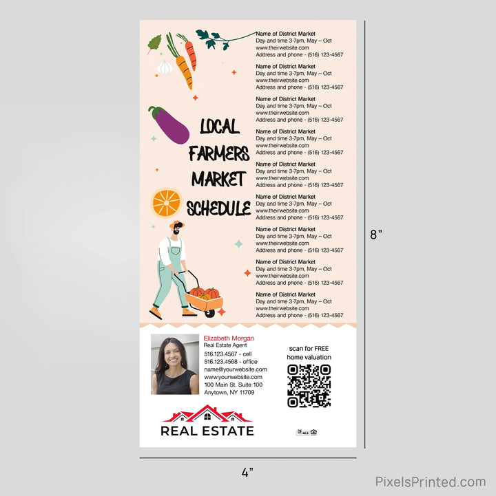 Independent Real Estate Farmers Market Schedule Postcard Magnet postcard magnets PixelsPrinted 