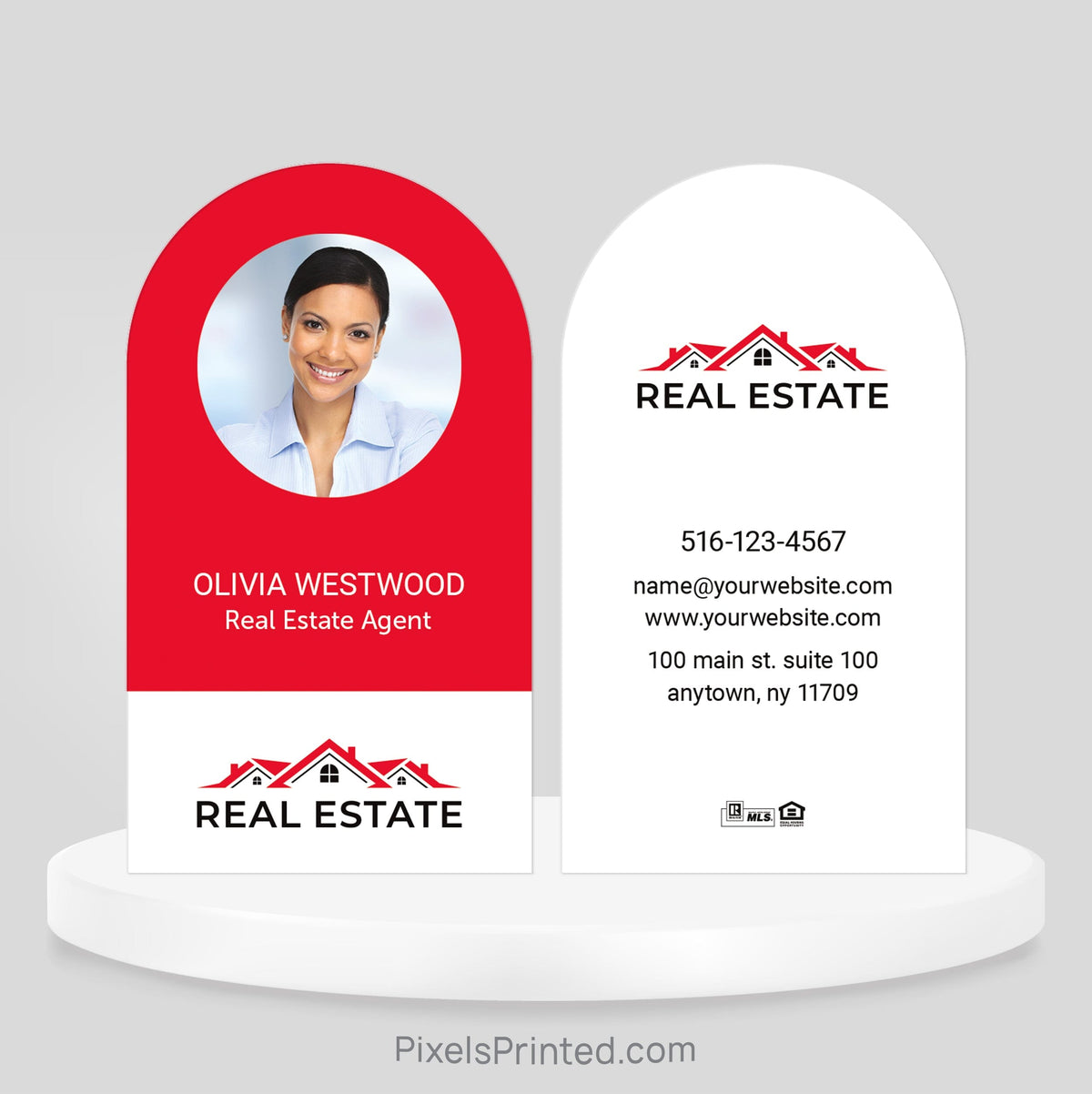 Independent real estate half circle business cards Business Cards PixelsPrinted 