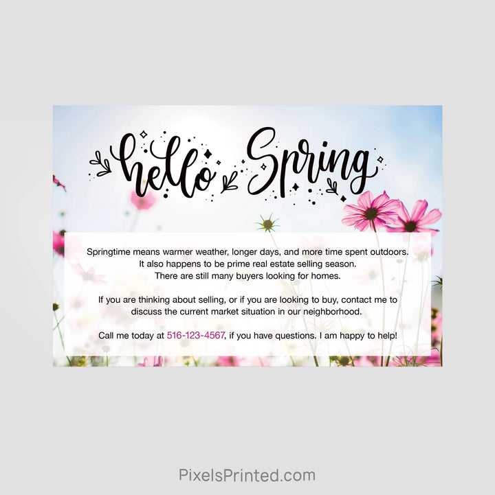 Independent real estate hello spring postcards PixelsPrinted 