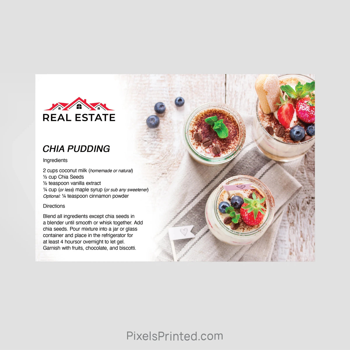 Independent real estate recipe postcards PixelsPrinted 
