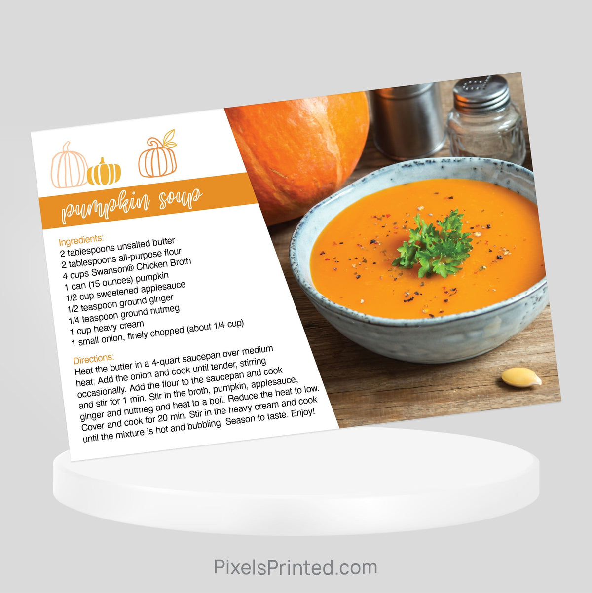 Independent real estate Thanksgiving recipe postcard PixelsPrinted 