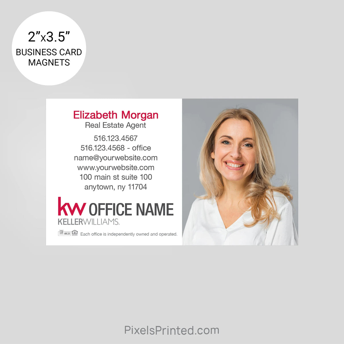Keller Williams business card magnets PixelsPrinted 