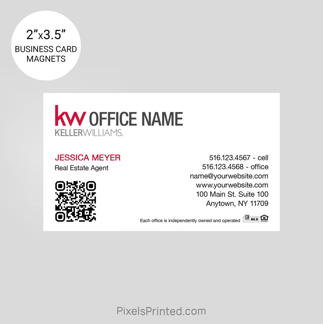 Keller Williams business card magnets PixelsPrinted 