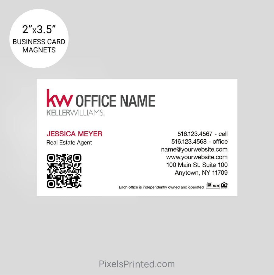 Keller Williams business card magnets PixelsPrinted 