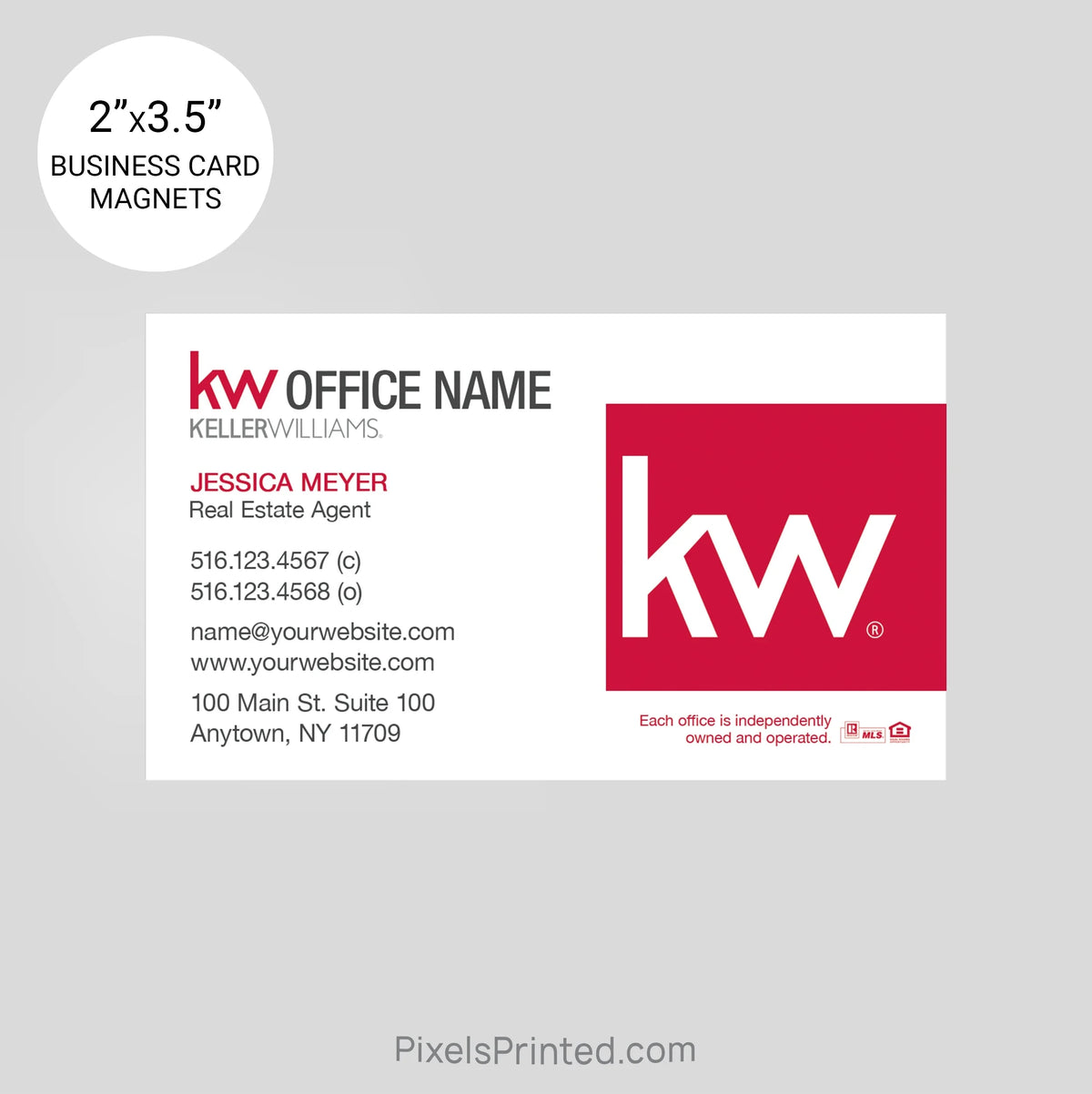 Keller Williams business card magnets PixelsPrinted 