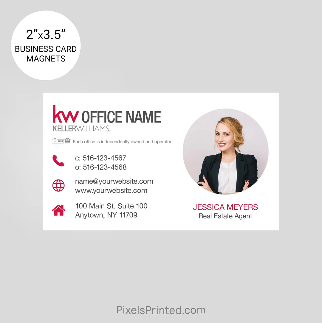 Keller Williams business card magnets PixelsPrinted 