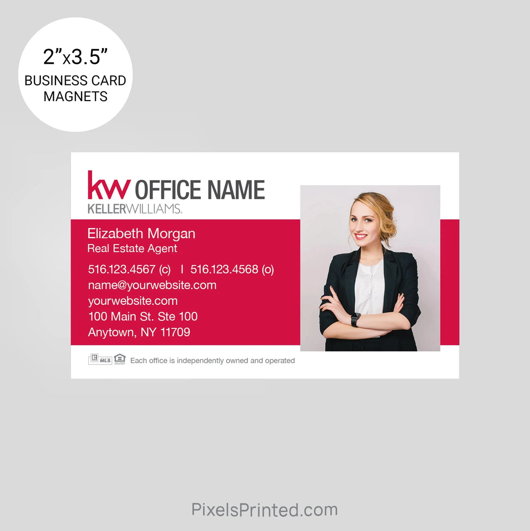 Keller Williams business card magnets PixelsPrinted 