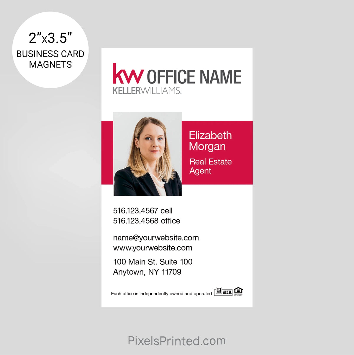 Keller Williams business card magnets PixelsPrinted 