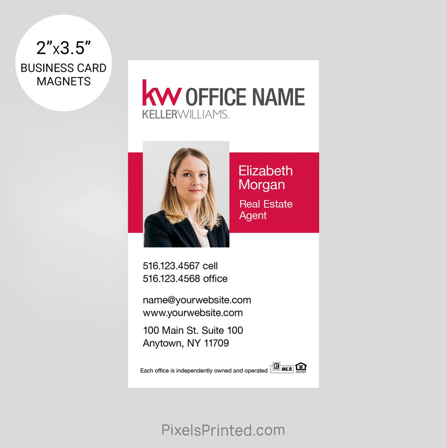 Keller Williams business card magnets PixelsPrinted 