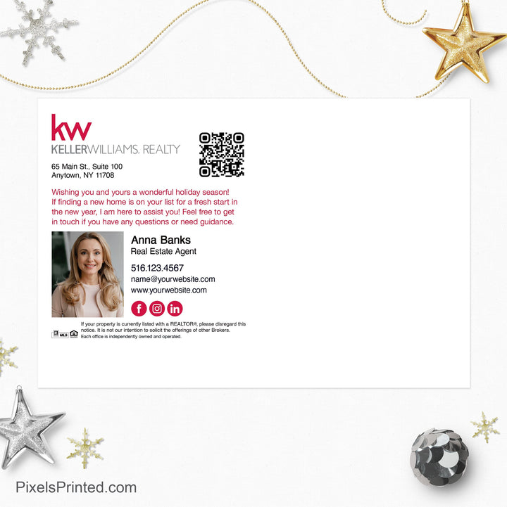 Keller Williams Christmas holiday postcards PixelsPrinted 