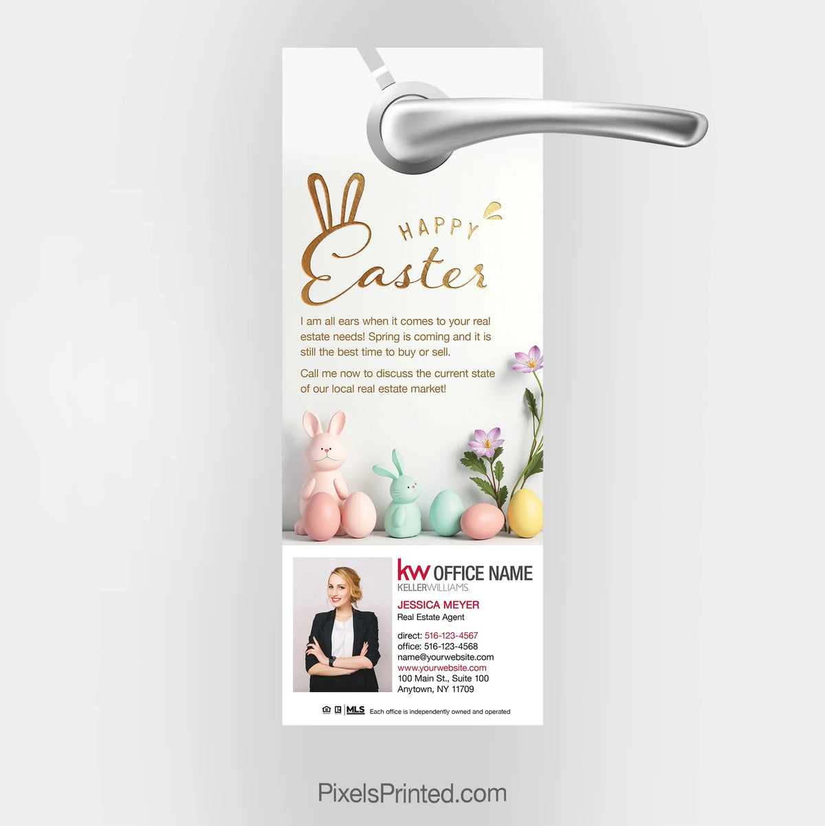 Keller Williams Easter hello neighbor door hanger PixelsPrinted 