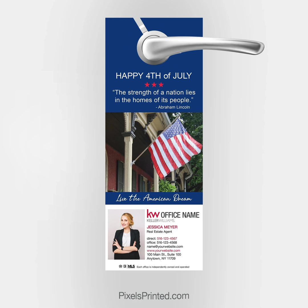 Keller Williams Fourth of July door hangers PixelsPrinted 