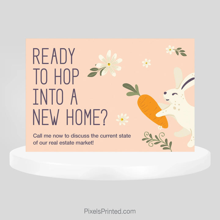 Keller Williams real estate Easter hop into a new home postcard PixelsPrinted 