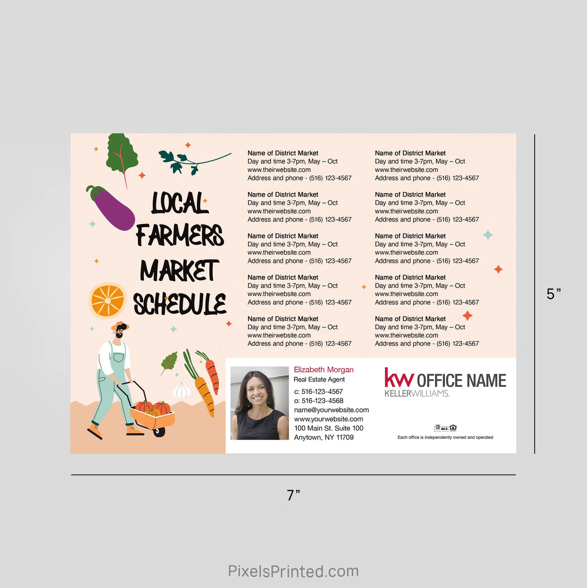Keller Williams Real Estate Farmers Market Calendar Magnets postcard magnets PixelsPrinted 