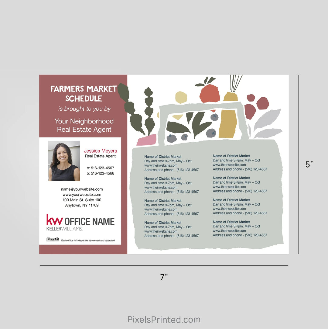 Keller Williams Real Estate Farmers Market Calendar Magnets postcard magnets PixelsPrinted 