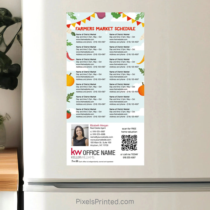Keller Williams Real Estate Farmers Market Calendar Magnets postcard magnets PixelsPrinted 