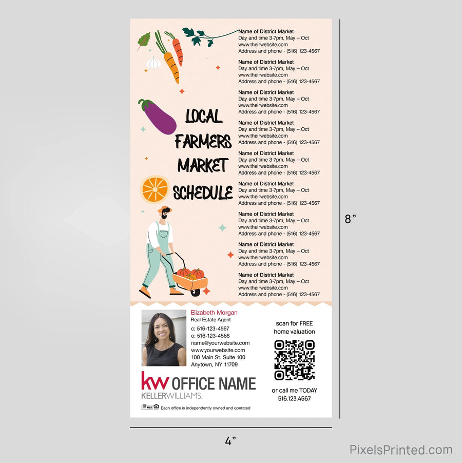 Keller Williams Real Estate Farmers Market Schedule Postcard Magnets postcard magnets PixelsPrinted 